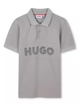 HUGO KIDS рубашка поло с логотипом, серый