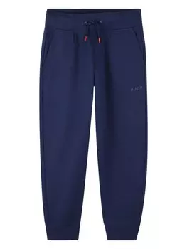 HUGO KIDS спортивные брюки с логотипом, синий