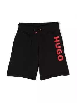 HUGO KIDS спортивные шорты с кулиской и логотипом, черный