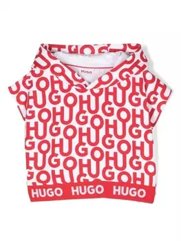 HUGO KIDS толстовка без рукавов с логотипом, белый