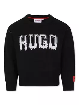 HUGO KIDS толстовка с логотипом, черный