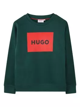 HUGO KIDS толстовка с логотипом, зеленый