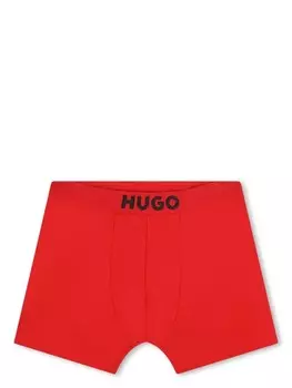 HUGO KIDS трусы-боксеры с логотипом (комплект из двух), красный