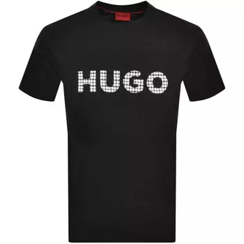 Hugo Мужская футболка с короткими рукавами и принтом логотипа Dulivio, черный