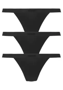 HUGO Стринги для нижнего белья "TRIPLET STRING PURE" (3 шт. в упаковке, 3 шт. в упаковке), с узким поясом Hugo Underwear, черный