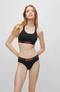 HUGO Underwear Бюстгальтер без косточек "BRALETTE PADDED SPOR", с эластичным поясом, черный