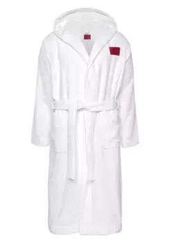 HUGO Underwear Халат "TERRY_HOODED GOWN 10253946 01", с капюшоном, белый
