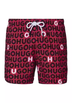 HUGO Underwear шорты для плавания "TORTUGA", с принтом, цвет Medium Red 612
