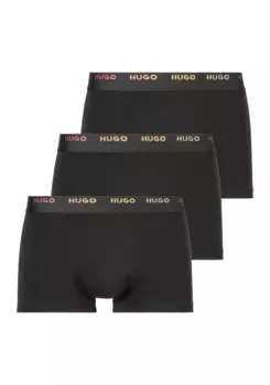 HUGO Underwear Трусы "TRUNK 5 PACK RAINBOW" (упаковка, 3 шт., 3 шт.), с поясом с логотипом, черный