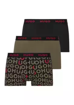 HUGO Underwear Трусы "TRUNK TRIPLET DESIGN" (в упаковке 3, 3 шт.), с эластичным поясом, цвет Medium_Green_311