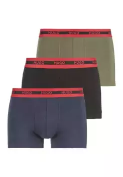 HUGO Underwear Трусы "TRUNK TRIPLET PLANET" (в упаковке 3 шт., 3 шт.), с прикрепленным поясом, зеленый