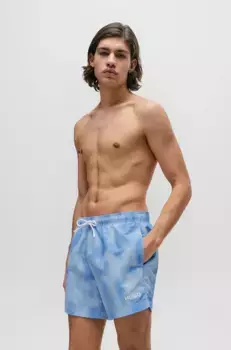 HUGO Underwear "WES" шорты для плавания с принтом батик, синий