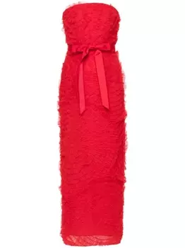 Huishan Zhang платье миди Monica с оборками, красный