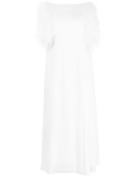 Huishan Zhang вечернее платье Hortense с перьями, белый