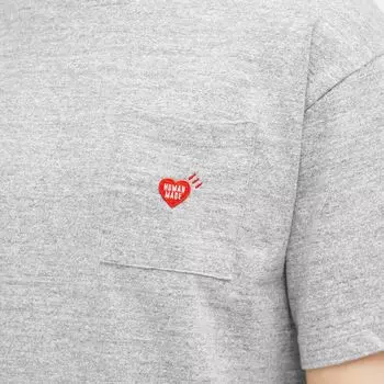 Human Made Футболка с карманом в форме сердца, серый