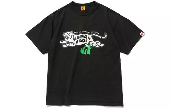 HUMAN MADE Футболка с рисунком тигра #1, созданная человеком, черная, Черный