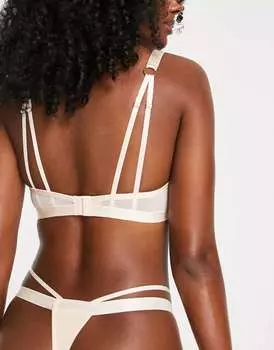 Hunkemoller Madelyn кружевной бюстгальтер без подкладок с вырезом цвета шампанского