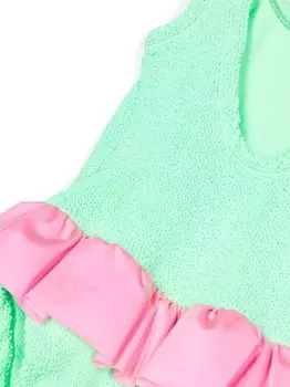 Hunza G Kids купальник Duo Denise с жатым эффектом, зеленый