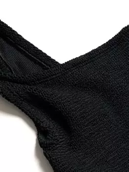 Hunza G купальник из сирсакера на одно плечо, черный