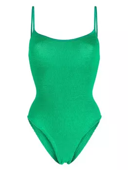 Hunza G купальник Pamela с жатым эффектом, зеленый