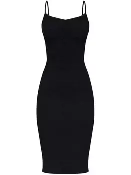 Hunza G платье-миди Pamela из ткани сирсакер, черный