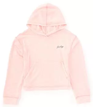 Hurley Big Girls 7-16 Толстовка с длинными рукавами и заниженными плечами Hacci, розовый