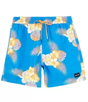 Hurley Cannonball Santiago Print 17 Шорты для волейбола с внешним швом, синий