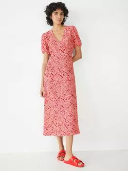 hush Чайное платье миди с цветочным принтом Juliette, красный