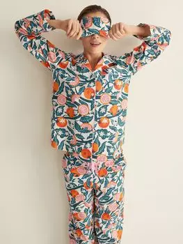hush Хлопковая пижама с принтом цветов грейпфрута Isla, разноцветный