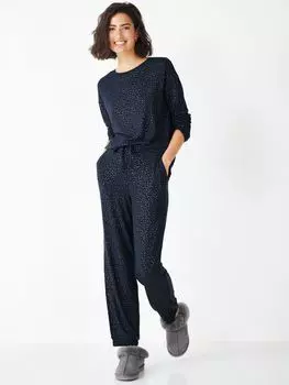 hush Пижамный комплект Ellis из фольгированного джерси, темно-синий/розовый