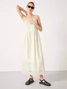 hush Платье-миди Neesha Broderie, экрю