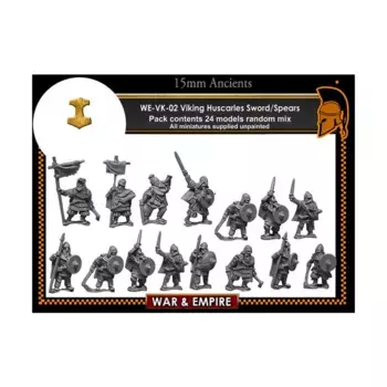 Хускарлы с копьями и мечами, War & Empire - Dark Ages Miniatures - Viking (15mm)