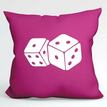 Huuraa Cushion Cube Dice Декоративный чехол для подушки без наполнителя Размер 40 x 40 см Цвет фуксии с мотивом для всех поклонников Meiern Идея подарка для друзей и семьи Hellweg Druckerei