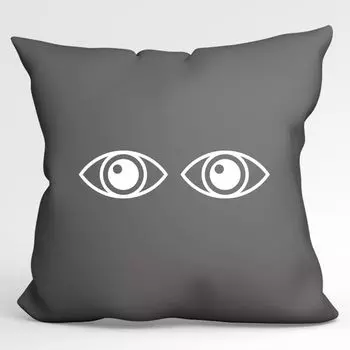 Huuraa Cushion Eyes Декоративный чехол на подушку без наполнителя, размер 40 x 40 см, стальной серый, со стильным мотивом. Идея подарка для друзей и семьи Hellweg Druckerei