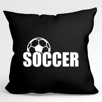 Huuraa Cushion Футбольный мяч Декоративная подушка с наполнителем Размер 40 x 40 см Черный с мотивом для всех футбольных фанатов Идея подарка для друзей и семьи Hellweg Druckerei
