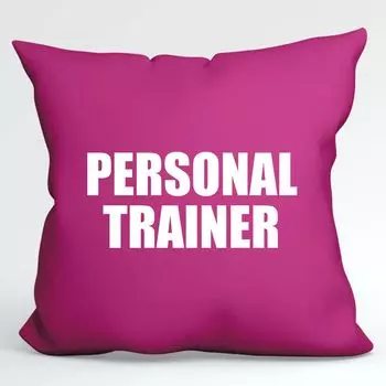 Huuraa Cushion Персональный тренер для тренировок Декоративный чехол на подушку без наполнителя Размер 40 x 40 см Цвет фуксии с мотивом для всех фитнес-тренеров Идея подарка для друзей и семьи Hellweg Druckerei
