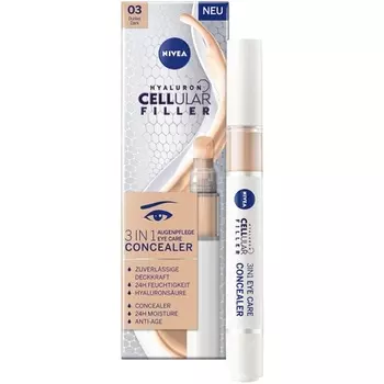 Hyaluron Cellular Filler 3 In1 Крем-консилер для ухода за глазами 03 Темный 4 мл, Nivea