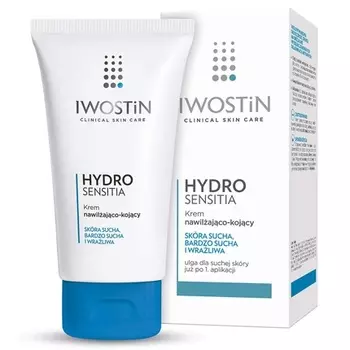 Hydro Sensitia Увлажняющий успокаивающий крем для лица - сухая и чувствительная кожа 150мл, Iwostin