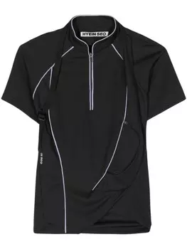 Hyein Seo твидовая футболка с контрастной отделкой, черный