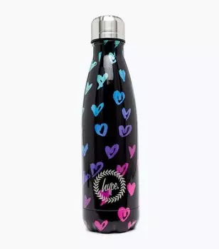 HYPE Black Scribble Heart Термальная бутылка для воды HYPE, пастельно-розовый