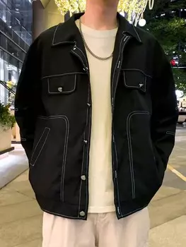 Hypemode — Удобная, свободная, модная мужская куртка с длинными рукавами для весны и осени Manfinity, черный