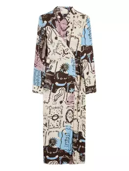 I BLUES платье с графичным принтом, нейтральный