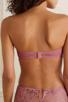 I.D. SARRIERI Бюстгальтер-бандо из тюля с вышивкой, розовый