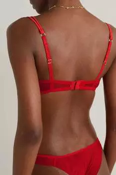 I.D. SARRIERI Бюстгальтер на косточках из тюля с вышивкой Crossette, красный