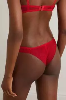 I.D. SARRIERI Тюль-танга с вышивкой Crossette, красный