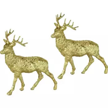 И.ГЕ.А. Декоративная фигурка олень с гламуром (набор из 2 шт.) I.Ge.A., цвет goldfarben