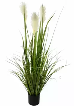 И.ГЕ.А. Искусственная трава "пампасная трава" в пластиковом горшке I.GE.A. 36х120 см, белый