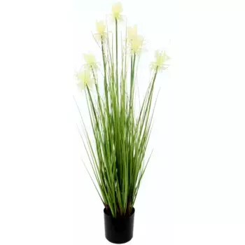 И.ГЕ.А. Искусственная трава «Протея трава», в пластиковом горшке I.Ge.A., белый