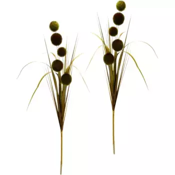 И.ГЕ.А. Искусственное растение «Аллиум в траве», декоративная ветка, набор из 2 шт I.Ge.A., зеленый/красный