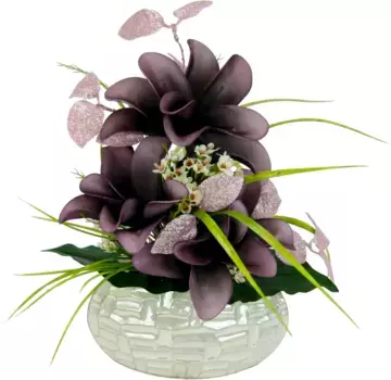 И.ГЕ.А. Искусственное растение, композиция в горшке I.GE.A. 34х34 см, бордовый/темный